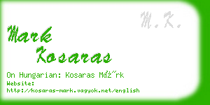 mark kosaras business card